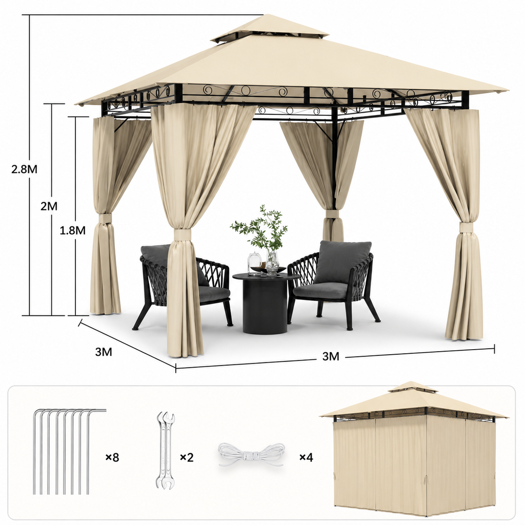 tonnelle-jardin-riviera-dimensions-3x3m
